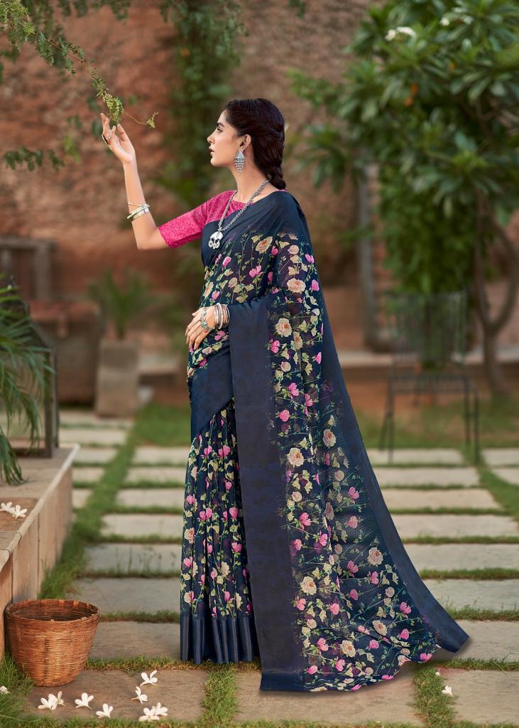 Lt Chitralekha Fancy Ethnic Wear Printed Georgette Designer Saree Collection